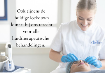 Huidtherapie geopend tijdens lockdown.
